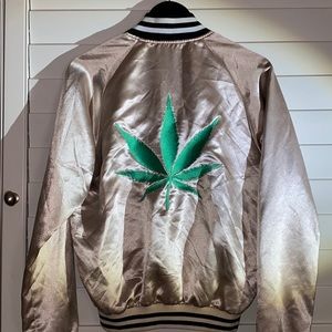 Catherine Fulmer Collection Silk Bomber Weed Leaf
